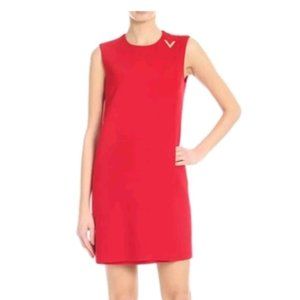 COPY - V Logo Red Stretch Wool Sleeveless DressUS 10, $1,980.00